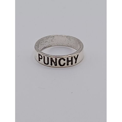 Bague Métal Argenté,Punchy,Taille 17.83 Mm
