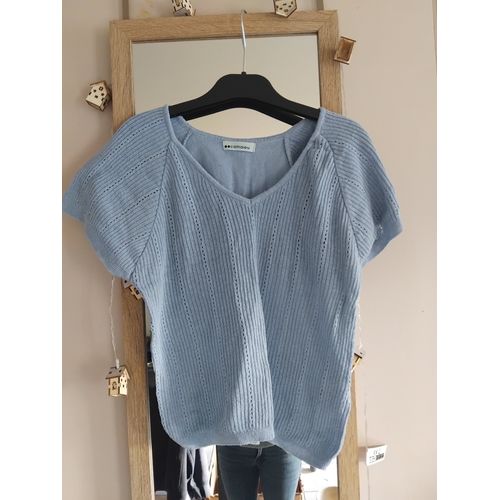 Haut Femme Bleu Claire Ajouré