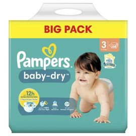 Pampers Baby Dry Taille 3 X68 Couches Big Pack