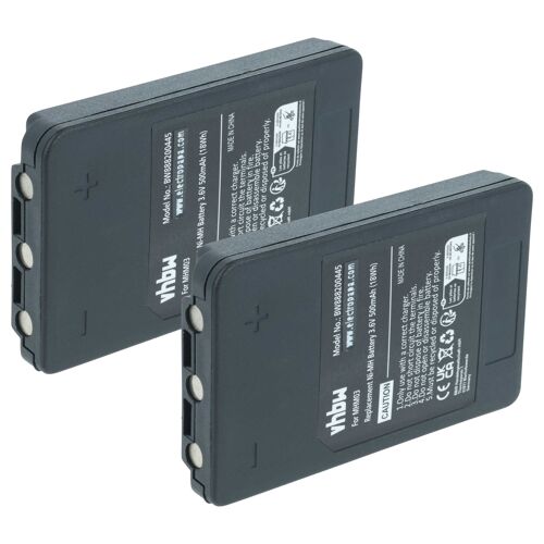 vhbw 2x Batterie remplacement pour Autec R0BATT00E11A0 pour opérateur télécommande industrielle (500mAh, 3,6V, NiMH)