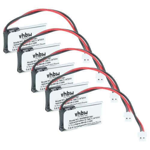 vhbw 5x Batterie compatible avec Diagral DIAG44ACX, TF410X système d'alarme (90mAh, 3,7V, Li-polymère)