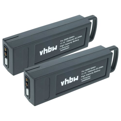 Vhbw 2x Batterie Compatible Avec Yuneec Q500, Q500 4k, Q500+, Q500+ Pro, Q500+ Typhoon Drone (7500mah, 11,1v, Li-Polymère)