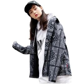 Veste De Printemps Automne Unisexe Imperméable Et Respirante Polyester Coupe-Vent Légère Pour Randonnée Et Outdoor Noir Et Blanc L