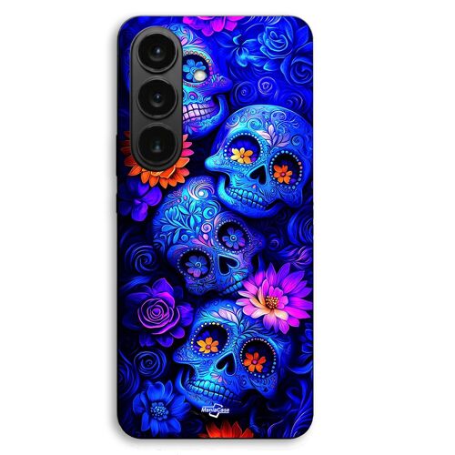 Coque Pour Samsung Galaxy S26 FE Têtes de mort bleu coloré Maniacase