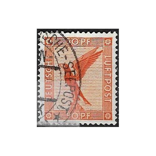 Allemagne, Rép. De Weimar 1926 / 27, Beau Timbre De Poste Aérienne Oblitéré Yvert 31, Aigle Stylisé 50pf. Orange, Cote 7.50 Euros.