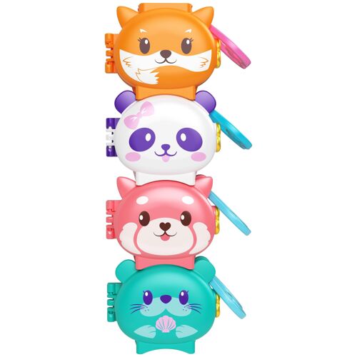 Polly Pocket Polly Pocket-Coffret Animal Empilable, Forme et Thème Animaliers