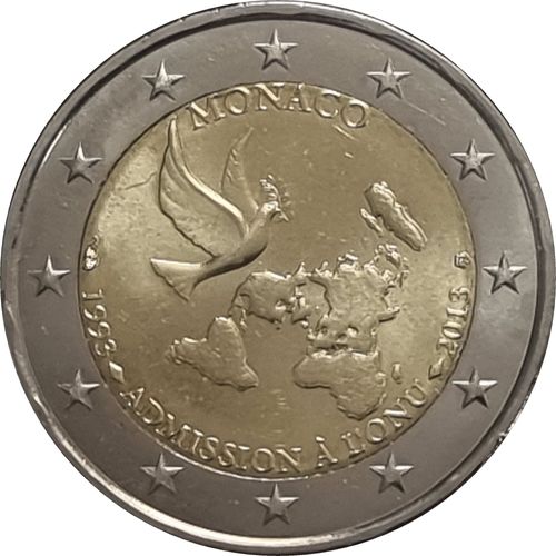 Pièce De 2 Euros Commémorative Monaco 2013 Admission À L'Onu