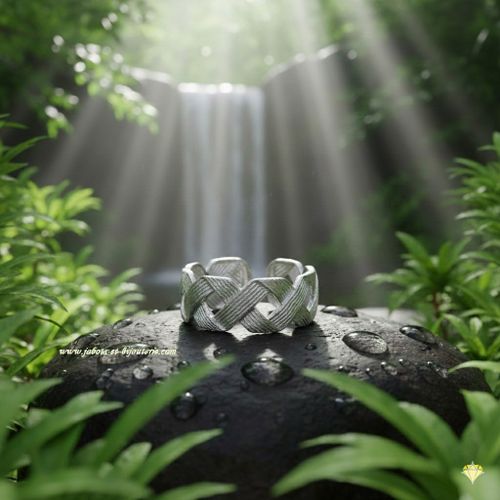 Bague "Tresse Celtique" Luna _Ar02575- Taille : Taille :D.Mini:18.00mm & Ajustable, S'Adapte À La Plupart Des Doigts.