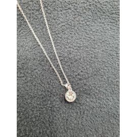 Pendentif Petit Rond Cristal Blanc Femme Swarovski