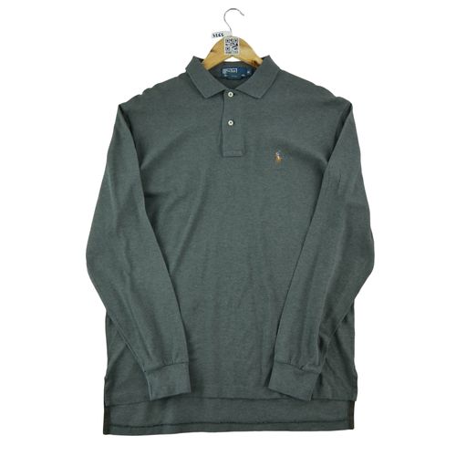 Reconditionné - Polo Manches Longues Homme Gris - Taille M - Homme - Gris