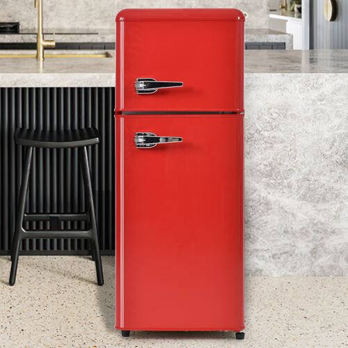Réfrigérateur rétro 105.5x41cm, 92L (28L congélo), 116kWh/an, -27°C 13°C, LED