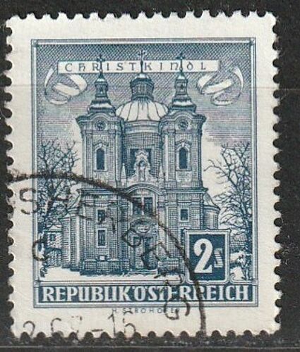 Série Bâtiments Autriche, Timbre Oblitéré. Gnadenkirche À Christkindl, District De Steyr 1958 N° 873