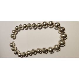 Collier Argent 925/1000 Longueur 50cm Poids 130g Diametre Des Boules 1.8cm