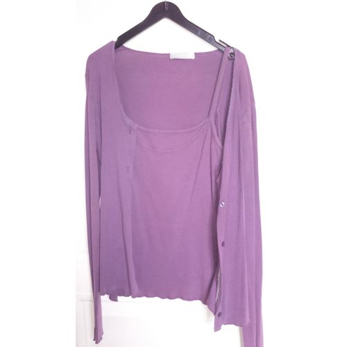 Twin Set Femme Violet Haut + Gilet Assorti Taille 36/38