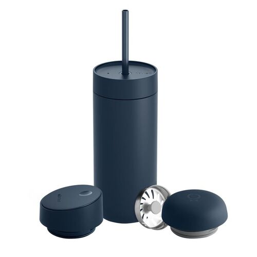 Fellow Carter Thermal Mug Set 3 Caps Navy Blue Matt 473 Ml