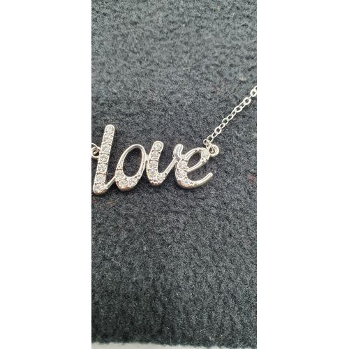 Pendentif Love Cristal Blanc Femme Swarovski