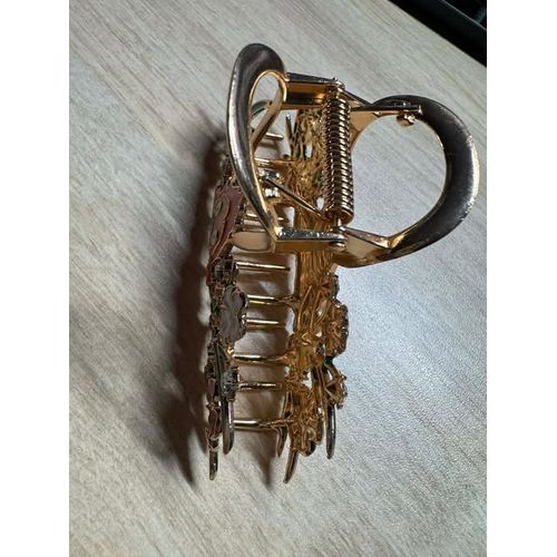 Barrette Du Feu "Calcifer" De Studio Ghibli En Métal Dorée/Mignonne