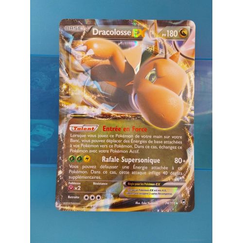 Grande Carte Pokemon Dracolosse Ex. La Carte Fait 14,6 Cm De Largeur Et 20,3 Cm De Longueur.