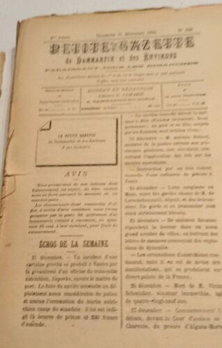 Lot De Petite Gazette De Dammartin Et Des Environs 1893 N 209 À 1894 N 294