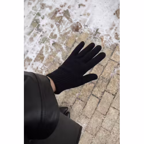 Gants Noirs D’Hiver Vintage – Taille Xs – Maille Chaude – Unisex
