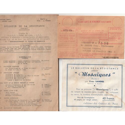 Bulletin De La Resistance N°04 1er Janvier 1946 -Vitry Et Sa Région Pendant La Guerre- La Chronique De L'Épuration - Le Passage En Espagne - Georges Trioullet - Jacques Thiver - De La Fournière -