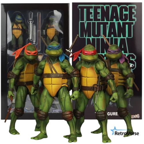 Figurines Tmnt Tortues Ninja Neca Film 4 Pièces Action Figure Mobile Collector 1/12