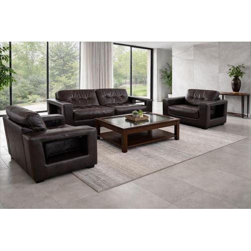 Salon Steiner Paris – Canapé + 2 fauteuils – cuir & aluminium – vintage 1970s/80s