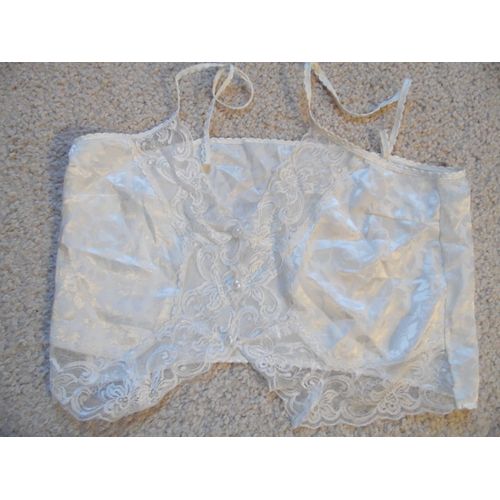 Ravissant Caraco Femme Blanc Casse Taille 36/38 Idée Cadeau