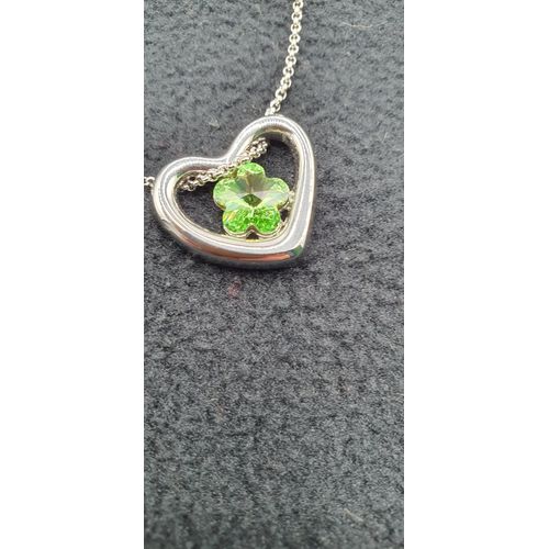 Pendentif Coeur Avec Cristal Vert Femme Swarovski