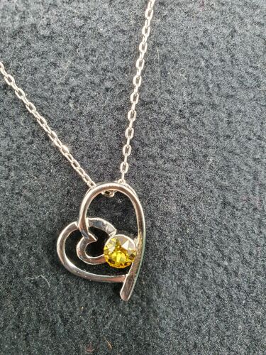 Pendentif Coeur Cristal Jaune Femme Swarovski