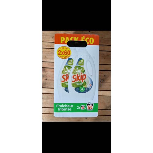 1 carton de 2 bidons de lessive skip soit 120 lavages