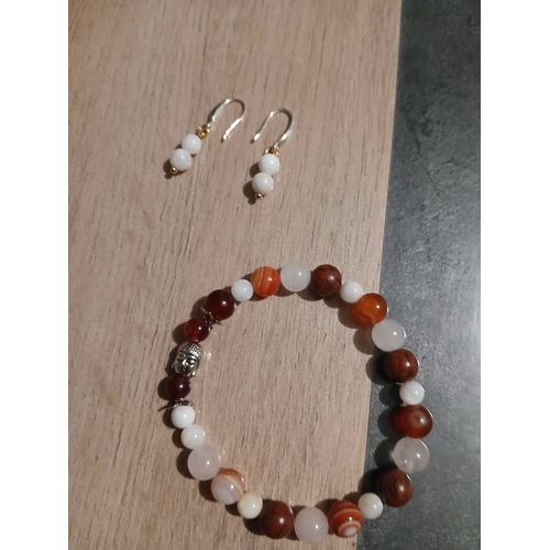 Bracelets Fait Main Cornaline Pierre De Lune Hade Rouge Pour Fécondés Bouche D'Oreille En Pierre De Lune Pour Grossesse