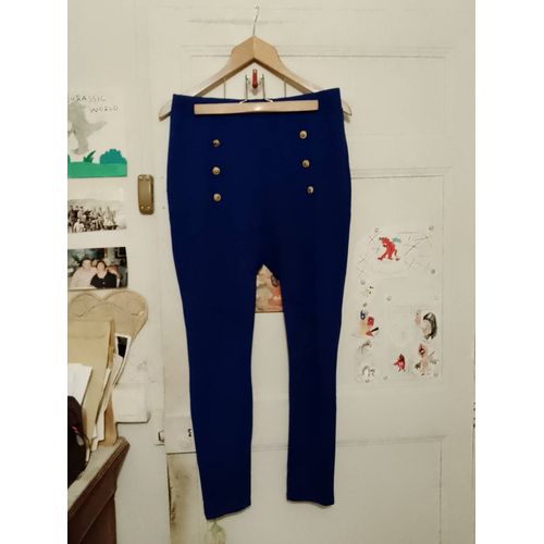 Legging Bleu Foncé Boutonné 40 L Shein Curve.