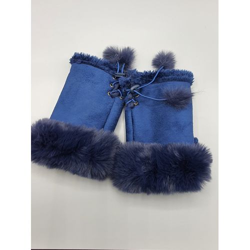 1 Paires De Gants Mitaines Bleu Marine Suede Femme By Oceane Taille Unique