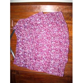 Jupe À Volants T.40 Bordeaux Imprimés Superbe