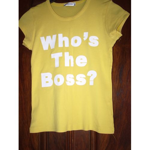 Superbe T-Shirt Jaune Who's The Boss? Taille S Marque Pimkie