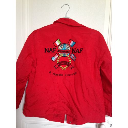 Magnifique Blouson Kway Femme Rouge " Naf Naf " Taille 36/38 Idée Cadeau