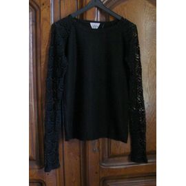 Pull Noir Dentelle Ikks - Taille M