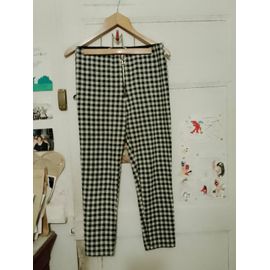 Pantalon A Carreaux Noirs/Blancs 38 M Zara.