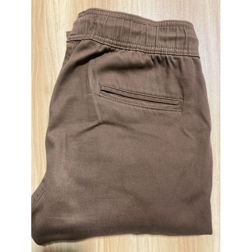 Pantalon Homme Marron À Cordon ¿ Taille Élastique ¿ Confort Casual