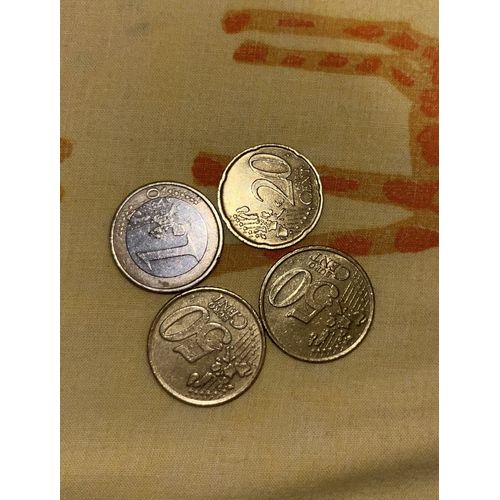 Une Pièce De 1 Euro Année 2002, Deux Pièces De 50 Centime Année 1999, Une Pièce De 20 Centime Année 2002