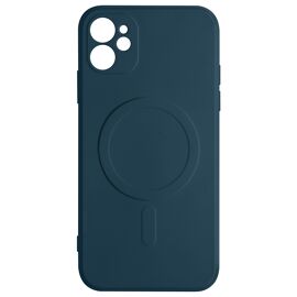 Coque pour iPhone 11 Compatible MagSafe Protection Silicone Antichocs Soft touch Bleu nuit