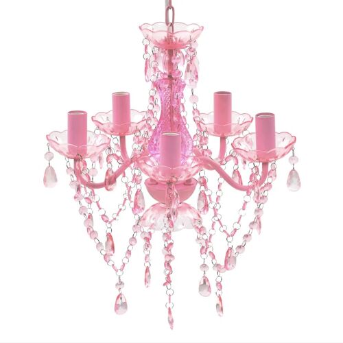 Lustre En Verre Artificiel Classique 80 X 38 X 40 Cm Design Élégant Ambiance Cosy Salon En Verre Rose Helloshop26 02_0046217