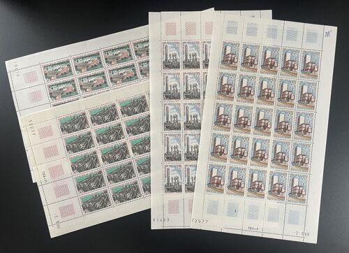 Cote D'ivoire 1968 Yt 269 271 274 275 Planche Sheet Industrie Cafe Petrole Industrie Kaffee Öl