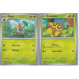 Cartes Pokémon - Pifeuil 014/132 Et Grainipiot 013/132 - Méga-Evolution