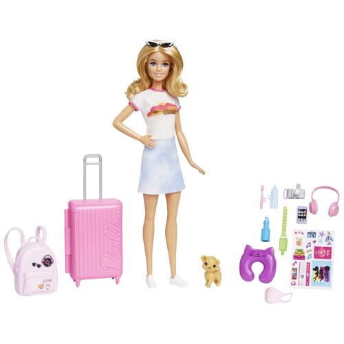 Barbie Dreamhouse Adventures Barbie-Barbie en Voyage-Coffret avec chiot et accessoires