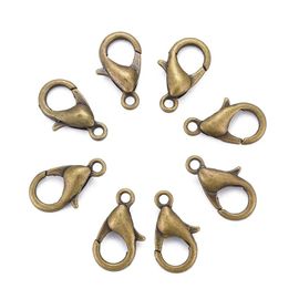 50 Fermoirs Mousquetons Bronze 12mm - Lot De Pinces De Crabe Pour Création De Bijoux