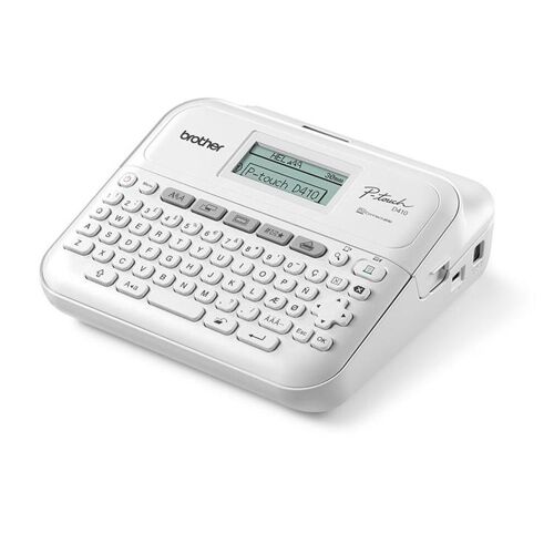 Brother P-Touch PT-D410 - Étiqueteuse - Noir et blanc - transfert thermique - 18 mm de large - 180 dpi - jusqu'à 20 mm/sec - USB - outil de coupe - impression miroir, impression verticale, impression par 5 lignes, aperçu avant impression...