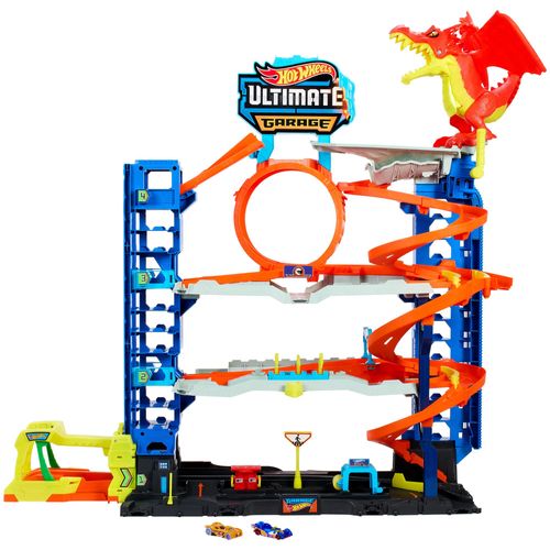 Hot Wheels City Ultimate garage Dragon - Super garage 50 places circuit voiture 2023
