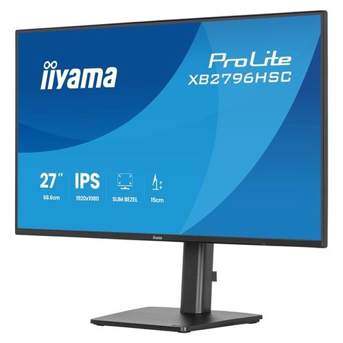 iiyama ProLite XB2796HSC-B1 - Écran LED - 27" - 1920 x 1080 Full HD (1080p) @ 144 Hz - IPS - 300 cd/m² - 1500:1 - 3 ms - HDMI, USB-C - haut-parleurs - noir, mat
